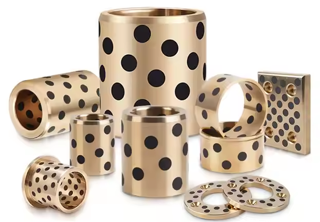 Graphite plugged bronze oilless bush - maintenance free bearing